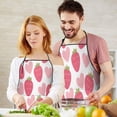 thumbnail image 5 of Strawberry Plants Fruit Heart White Pattern Apron-Garden Aprons for Women with Pockets-Cotton Linen Waterproof Kitchen Cooking Gardening Aprons Adjustable for Kitchen,Cooking,BBQ and Salon 33x27 Inch, 5 of 7
