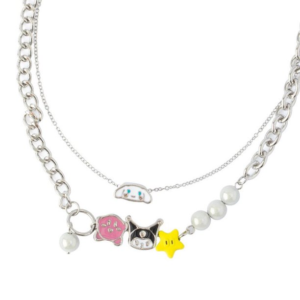 Kawaii Hellokitty collar rosa corazón gatito gato pulsera colgante niñas clavícula joyería personalidad nicho diseño suéter cadena xuanjing unisex