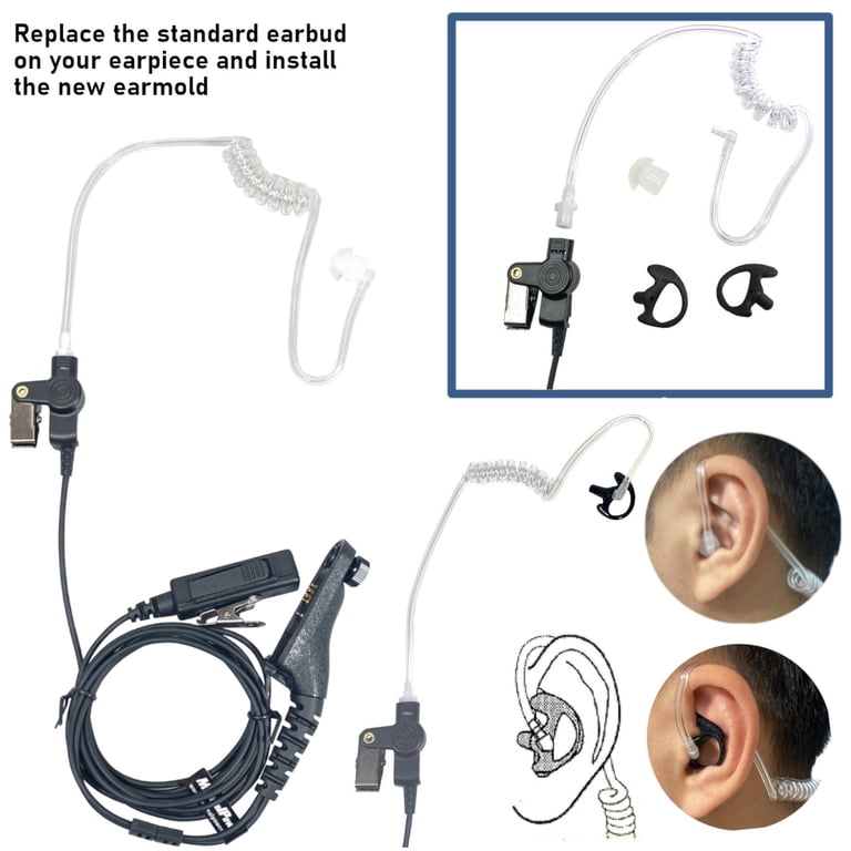 Earpiece and Microphone Mic Headset for Motorola XPR 6350 XPR 6550