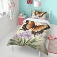 thumbnail image 4 of Vintage Butterfly and Flower Duvet Cover and Pillowcase Set for Single Bedding, Bedroom Accessories for Kids Teens, 4 of 5