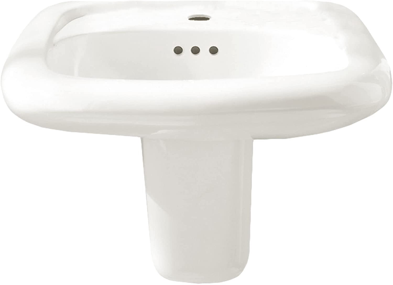 Murro Wall Hung Bathroom Sink with Overflow and Center Hole Only in White by American Standard Wall