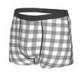 thumbnail image 2 of Wukai Gray Checkboard Print Men’s Underwear Breathable Boxer Briefs,&nbsp;Moisture Wicking & Breathable-, 2 of 7