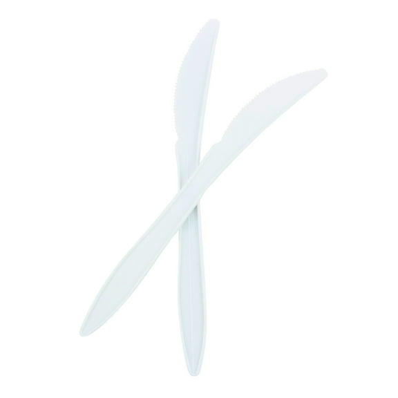 McKesson Plastic Knives - Medium Weight, Durable Polypropylene - Non-Sterile, Single-Use, Disposable - White, 6 1/2 in L, 1000 Ct
