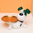 thumbnail image 4 of Bandeja de resina para estatua de perro, artesanía, escultura de Husky, decoración de almacenamiento de llaves de entrada (verde), 4 of 8