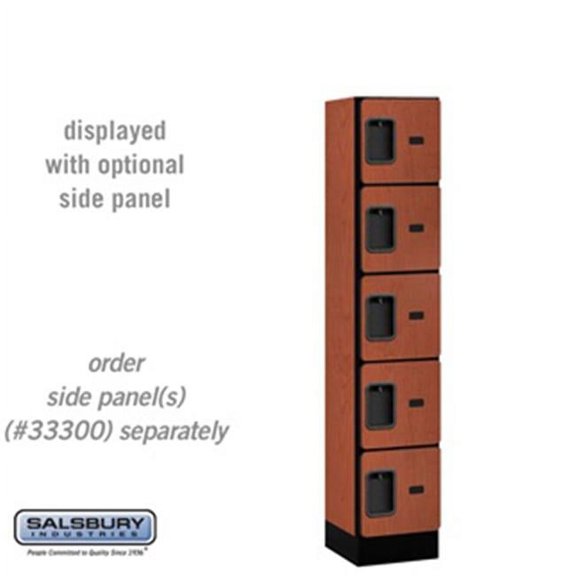 SalsburyIndustries Five Tier Box Style Tier 1 Wide 5 ft. X 15 in. Designer Wood Locker - Cherry