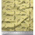 thumbnail image 1 of Soimoi Yellow Rayon Crepe Fabric Floral & Check Printed Craft Fabric by the Yard 46 Inch Wide, 1 of 3