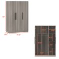 thumbnail image 3 of WIAWG 3-Door Large Wardrobe Armoire Closet with 3 Doors,Wardrobe Cabinet for Hanging Clothes for Bedroom,Brown, 3 of 7