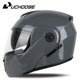thumbnail image 3 of Casco de motocicleta unisex Uchoose con certificación DOT y doble sección transversal, casco de seguridad modular con visera, 3 of 5