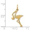 thumbnail image 3 of Solid 14k Yellow Gold Polished 3 D Stork Charm, 3 of 3