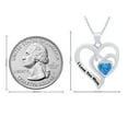 thumbnail image 5 of Blue Topaz I LOVE YOU MOM Double Heart womens Pendant Necklace 14k White Gold Over 925, 5 of 6