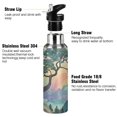 thumbnail image 3 of Yayeee 33oz Insulated Water Bottle Double Wall Stainless Steel with Flip Straw Lid, Pine Tree Rainbow, 3 of 7
