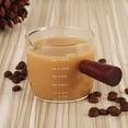 thumbnail image 3 of Heat-Resistant Borosilicate Glass Espresso Cup with Wooden Handle, 75ml Capacity, Measurement Scale for Precise Brewing, Italian Style Single-Spout Design, Ideal for Morning Coffee & Afternoon, 3 of 5