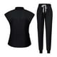 thumbnail image 5 of Conjunto de uniforme femenino para fregar, ropa de trabajo de enfermería para peluquero de mascotas de cosmetología SPA Negro, 5 of 10