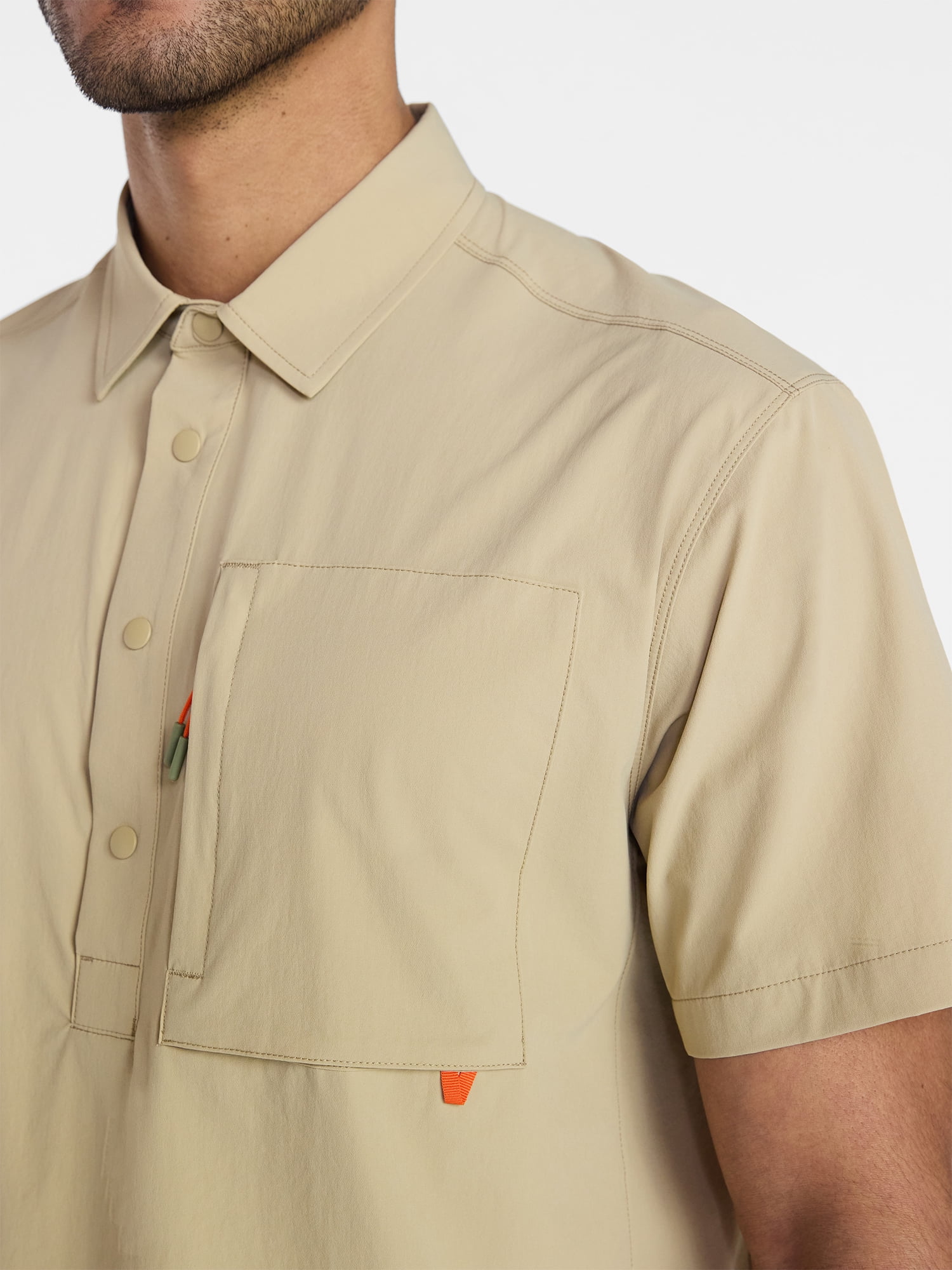 Ozark Trail Men's Popover Shirt with Short Sleeves, Sizes S-3XL
