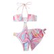 thumbnail image 1 of Traje de baño de tres piezas con rayas de cuentas sexy para mujer con almohadillas en el pecho sin soporte de acero con estampado de leopardo y cortinas degradadas Fridja  nalpqowj62129, 1 of 1