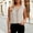 Beige, variant on 2026 Women's Casual Denim V-Neck Ruffled Shirt Blouse, Sleeveless Ruffled Edge Jean Top, Loose Fit Casual Denim Blouse