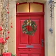 thumbnail image 5 of Harpi 16 Inch Christmas Wreaths for Front Door, Winter Decor Christmas Cones Green Leaves Red Fruit Garland Door Hanging Artificial Red Fruit Garland Decoration, 5 of 9