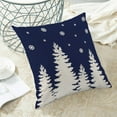 thumbnail image 4 of Christmas Pillow Covers 16x16 Inch Set of 2 Navy Blue White Christmas Tree Snowflakes Decor Throw Pillows Winter Xmas Holiday Outdoor Cushion Cases for Couch Bed Decorations, 4 of 6