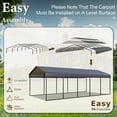 thumbnail image 2 of SUMMIT LIVING 12 x 25 ft Metal Carport with Galvanized Steel Panel Roof, Heavy Duty Outdoor Garage Storage Shelter for Cars, Boats, SUV and Truck, 2 of 10