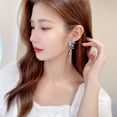 thumbnail image 6 of S925 Silver Needle Super Fairy Elf Stud Earrings Niche Temperament Personalized Design Earrings AB Asymmetrical Tassel Butterfly Earrings, 6 of 12