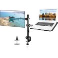 thumbnail image 1 of Monitor and Laptop Mount Holds Computer Screen Adjustable Monitor Arm Stand with Laptop Tray for Hold lbs with Clamp and Grommet Mounting Base, 1 of 8