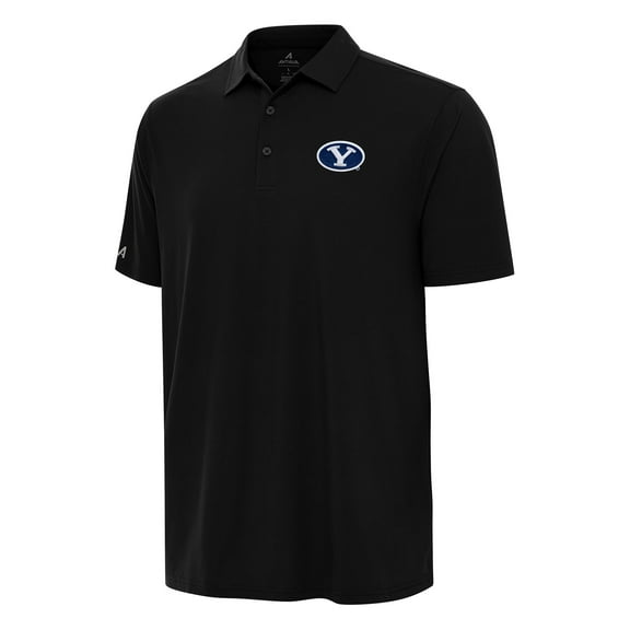 Men's Antigua Black BYU Cougars Era Polo