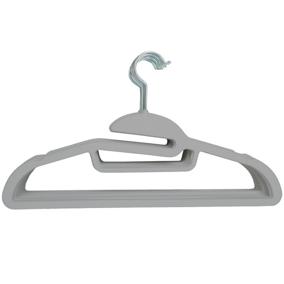 Simplify 24 Pack Ultimate Velvet Shirt Hanger in Grey