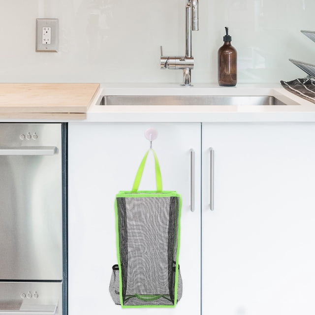 unbranded Organizador Colgante Para Bolsas De Basura Y Supermercado Color Verde Oscuro Para Almacenamiento En Cocina