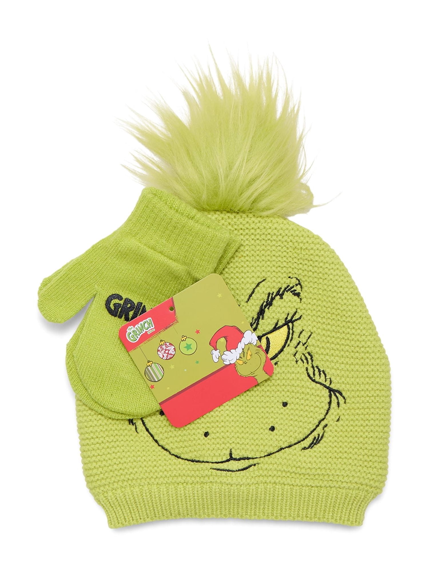 Dr. Suess The Grinch Toddler Boys or Girls Beanie Hat and Gloves Set, 2-Piece, One Size