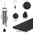 thumbnail image 3 of BSHAPPLUS® 36" Wind Chimes for Outside,Memorial Wind Chimes with 6 Black Aluminum Tubes and S Hook,Clearance Wind Chimes for Home Garden Hanging Decor,Window Wind Bells, 3 of 9