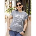 thumbnail image 2 of 60th Birthday VINTAGE 1963 Women's T-shirt, 3XL, H. Grey, 2 of 3