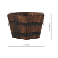 thumbnail image 2 of HEATSHAKING 1Pc Solid Color Wooden Succulent Planter Creative Carbonized Flower Pot for Yard Decoration, 2 of 5