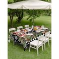 thumbnail image 3 of Outdoor Tablecloth with Umbrella Hole and Zipper, Christmas Dog Rectangle Table Cloth 60x120 Inch Waterproof Tablecloth, Winter Xmas Gingerbread Snowflakes Black Picnic Table Cover for Patio Camping, 3 of 7