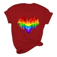 thumbnail image 6 of Busydd Womens Tops LGBT Inspirational Pride Shirts Trendy Colorful Heart Graphic Tee Tops Summer Casual Short Sleeve Equality Shirts Round Neck Comfy Versatile Blouses Going Out Tops for Women, 6 of 8