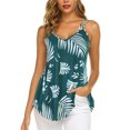 thumbnail image 1 of Camisolas holgadas y fluidas, camiseta sin mangas con doble correa, camiseta sin mangas ajustada informal para mujer, señora, chica, verano, estampado verde, M, 1 of 5