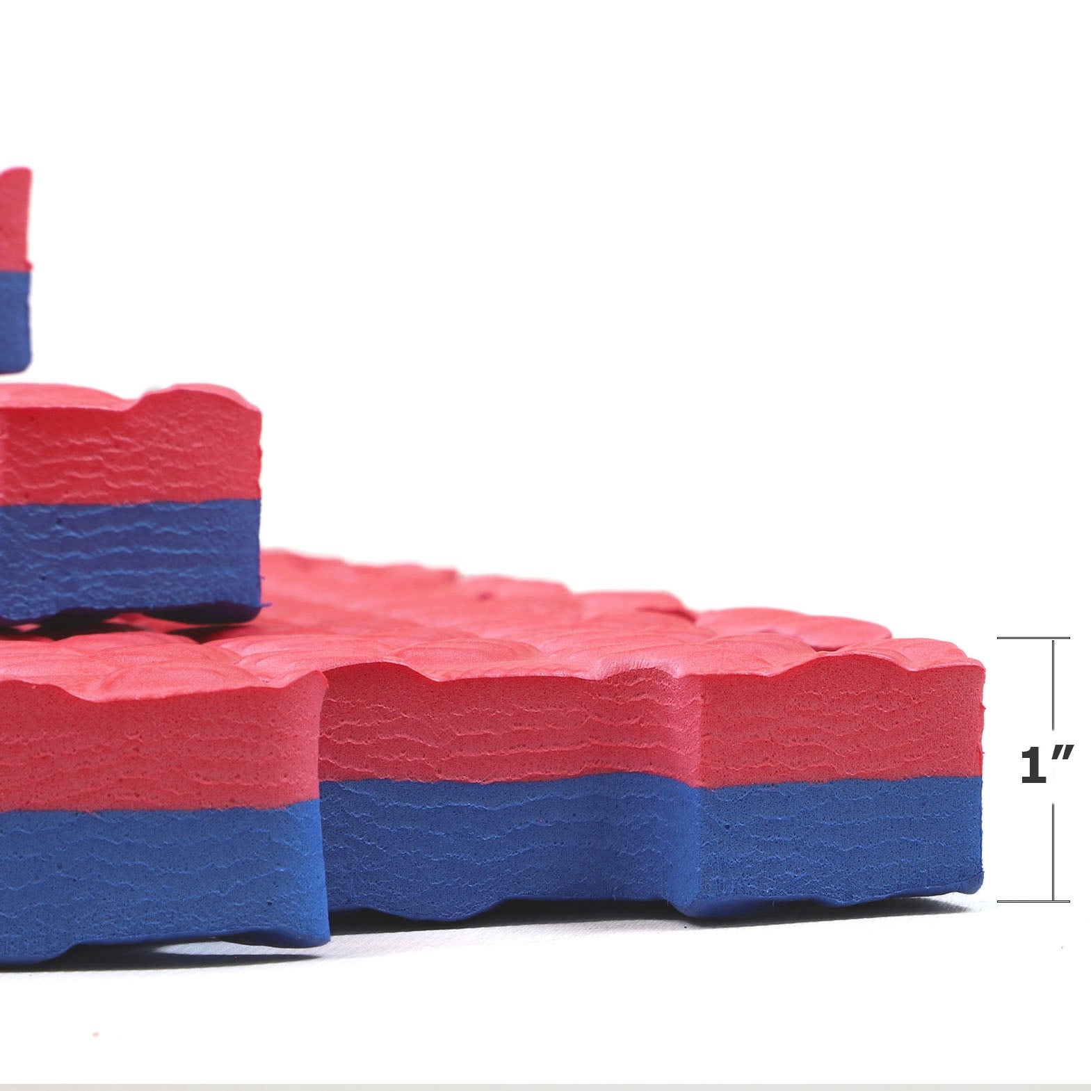 Xspec  1" Extra Thick Reversible EVA Foam Gym Mats 12 pcs 48 Sq Ft, Blue & Red