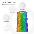 thumbnail image 3 of Rocae Glitter Rainbow for Men's Basketball Jersey Lightweight and Breathable Athletic Tank Top,Quick-Drying Sports Jersey XX-Large, 3 of 9