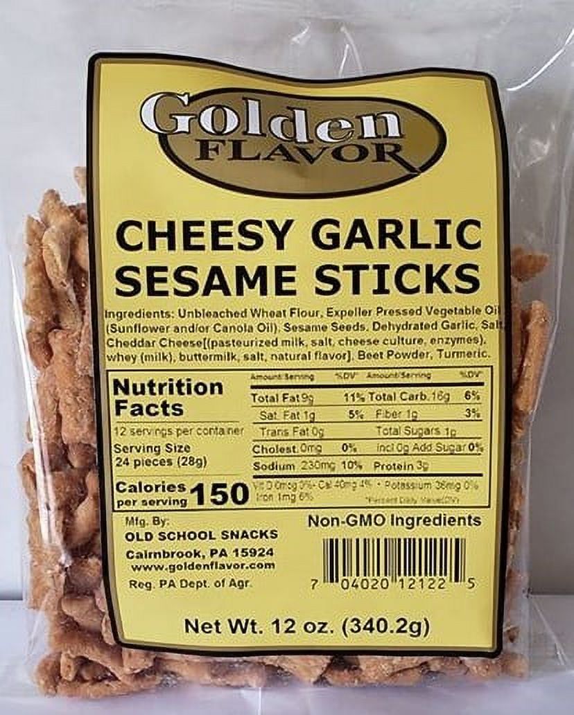 Golden Flavor-Cheesy Garlic Sesame Sticks- 12oz bags (5pack)