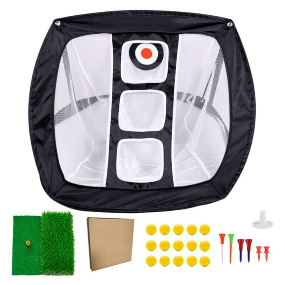 Portable Golf Practice Net with Mat/Ball/Tees Golf Hitting Training Aids Net
