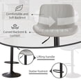 thumbnail image 7 of RESTWORLD 2PCS Grey Adjustable 360° Swivel Bar Stools PU Leather Cushion With Backrest Footrest For Kitchen Island Home Bar Dining Room, 7 of 7