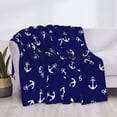 thumbnail image 4 of Throw Blanket for Couch, white anchors navyblue cute Super Soft Fuzzy Comfy Warm Throw Blanket, Cuteness Lightweight Cozy Plush Flannel Blanket & Throws for Sofa and Bed All Season, 4 of 5