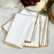 Eiden Linen, Collection d'Or Lot de 6, Serviettes en Tissu, Blanc avec Garniture en Or – image 5 sur 7