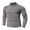 Gray, variant on LYXSSBYX Men's Performance Long Sleeve Shirt Moisture Wicking Crew T-Shirt Solid Color Linen Stand Collar Slim Fit