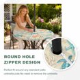 thumbnail image 4 of Round Outdoor Tablecloth with Umbrella Hole and Zipper, Teal Red Coastal Tablecloth with Elastic Waterproof, Summer Beach Nautical Sea Turtle Coral Starfish Patio Table Covers for 31" - 35" Tables, 4 of 9