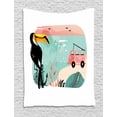 thumbnail image 1 of Graphic Beach Tapestry, Abstract Composition with Van and Toucan in Underwater and Under Sky, Wall Hanging for Bedroom Living Room Dorm Decor, 40W X 60L Inches, Multicolor, by Ambesonne, 1 of 2