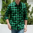 thumbnail image 6 of LWITHSZG Jackets for Men Boys Trendy Long Sleeve Button Down Plaid Shacket Dad and Son Matching Shirts Spring Fall Lightweight Going Out Tops Size Dad:S, 6 of 10