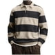 thumbnail image 4 of Ceisia Men's Contrast Wide-Stripe Polo Shirt | Stretchy Relaxed Long-Sleeve Casual Top Gift, 4 of 5