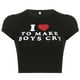 thumbnail image 1 of Crop Top Woxlica I Heart to Make Boys Cry Y2K Black para mujer, 1 of 6
