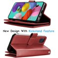 thumbnail image 4 of Tekcoo Wallet Case for Galaxy A51 4G / Galaxy A51 5G 2020 Luxury ID Cash Credit Card Slots Holder Carrying Pouch Folio Flip PU Leather Cover [Detachable Magnetic Hard Case] Lanyard - Wine Red, 4 of 6