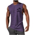 thumbnail image 2 of DDAPJ pyju Palm Tree Tank Tops for Men Big and Tall Sleeveless Muscle Shirts Summer Casual Workout Tanks Stretch Fitness Vest Top Lightning Deals of Today Prime By Hour Purple XXL, 2 of 5